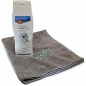 Shampoing spécial poils blancs 250ml et serviette microfibre pour chien. Animallparadise Multicolor