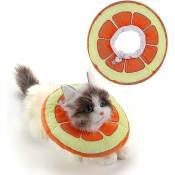 Crea - Adjustable Cat Recovery Collar,cat Cone Collar Soft,cat Donut Pillow,cute Orange