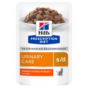 Sachets Hill's Prescription Diet 10 x 85 g + 2 sachets offerts ! - s/d Urinary Care poulet