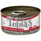 24 boîtes de 85 g chacune: Tobias Dog Poulet et Jambon