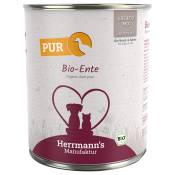 Lot Herrmann's Pure Viande Bio 24 x 800 g pour chien et chat - canard bio