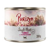 Lot Purizon Single Meat 12 x 200 g pour chat - dinde, fleurs de bruyère