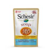 6x85g Schesir Soup thon sauvage, calamars - Pâtée pour chat