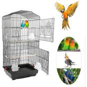 Cage a oiseaux perchee en fil Portable 46 36 93cm （NOIR）