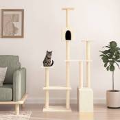 Design In - Arbre à chat avec griffoirs en sisal Jouets pour chat Crème 180 cm vidaXL