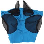 Masque anti-mouches en maille de cheval Masque de cheval élastique respirant avec protection des oreilles quipement équestre bleu - Jeffergarden