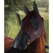 Extra full, Bordeaux: Masque anti-mouches en lycra pour chevaux avec filet pour les yeux et le nez