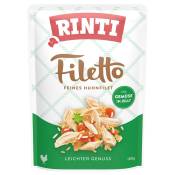Lot RINTI Filetto en gelée 48 x 100 g pour chien - poulet, légumes