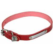Martin Sellier - Collier rive 14/40 rouge cuir vachette