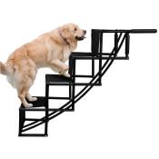 Swanew - Escalier pour chien 4 marches Pliable Escalier, pour Chien Réglable Rampe Supporte 60 kg, pour Voiture, Camion, suv