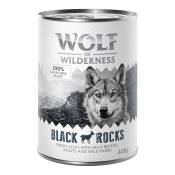 24x400g Black Rocks, chèvre Wolf of Wilderness - Pâtée pour chien