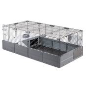 Cage Ferplast Multipla Maxi pour lapin et cochon d'Inde - gris : L 142,5 x l 72 x H 50 cm