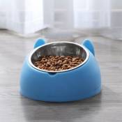 Gamelle pour chat double surélevée, inclinaison de 15 °, bol anti-dérapant anti-vemit, stockage automatique de l'eau pour chats et chiots(bleu)