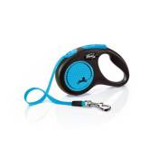 Laisse New Neon S Tape 5 m black/ neon blue Flexi CL11T5-251-S-NEOBL
