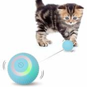 Linghhang - Jouet interactif bleu intelligent pour chat, balle pour chat avec lumières led, balle rotative automatique à 360°, cadeau amusant pour