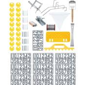 Wiesenfield - Kit apiculture - 45 pièces - Lève cadres - Fil pour ruche - Roulette zig zag - Sangle pour ruche - Numéros - Support de seau - Grattoir