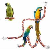 2 Pi¨¨ces Perroquet Corde ¨¤ Grimper Jouets Oiseaux pour Perroquets Perchoirs pour Oiseaux Balanoire en Corde de Coton Color¨e Jouets Oiseaux pour