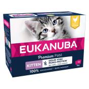 Lot Eukanuba Kitten sans céréales 24 x 85 g pour chaton - poulet