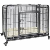 Maxxpet - Cage pliante pour chien 10x71x78 cm - Boîte pour Chien à roulettes - Panier de Transport pour Chien - Avec plaid - Utilisable à L'intérieur