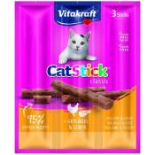 VITAKRAFT Cat Stick mini Friandise pour chat à la Volaille et au Foie - Lot de 20x3