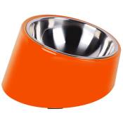 Bol pour chat et chien, bol incliné anti-dérapant support moderne bol pour chien, avec bol amovible en acier inoxydable, Orange, 114.5CM
