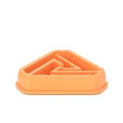 Ensoleille - Bol pour animaux de compagnie en plastique antidrapant triangle slow food anti touffement slow food bowl(orange)