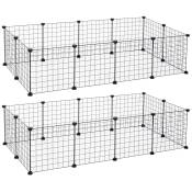 PawHut Cage parc enclos pour animaux domestiques L 106 x l 73 x H 36 cm bords arrondis fil métallique noir