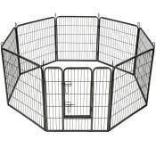 Tectake - Enclos pour chien modulable - 80 cm - gris