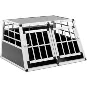 Caisse de transport pour chien Caisse pour chien Aluminium Forme trapèze 70 x 90 x 50 cm