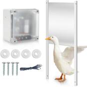 EINFEBEN Porte de poulailler Automatique avec minuterie et capteur de lumière pour Un élevage de Poulets sécurisé Trappe 22x32cm