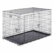 Ferplast Cage de transport pliable pour chiens DOG-INN 120, enclos pour chiots, transport en métal séparation inclus, porte double avec fermeture de s