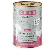 Grau menu gourmand sans céréales 6 x 400 g pour chat - poulet, veau