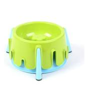 Pet Bowl - Pet Plastique Haut de Gamme Bowl, Hauteur réglable Gamelle for Chiens Grand, Taille 20x9.5 cm (Color : Green)
