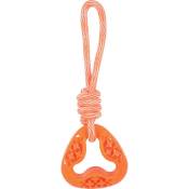 Anneau triangle en tpr et corde longueur total 24.5 cm , orange, Jouet pour chien Animallparadise Orange