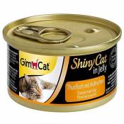 GimCat ShinyCat in Jelly - Aliment pour chats au poisson en gelée pour chats adultes - Thon au poulet - 24 boîtes (24 x 41310