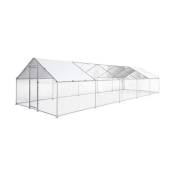 Enclos pour poulailler en acier galvanisé 30m2 toit imperméable et anti UV porte avec loquet