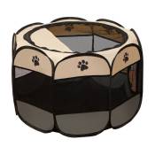 Ensoleille - Tente pour animal domestique, Cage pliable en tissu Oxford anti-rayures, chambre de maternité pour chien et chat,XL(gris)