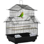Pawhut - Cage à oiseaux design maison perchoirs mangeoires
