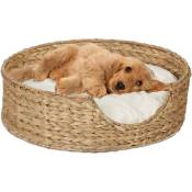 Relaxdays - Couchage pour chien et chat, rond, HxD : 15x49 cm, petite corbeille pour votre animal, zostère, nature - crème