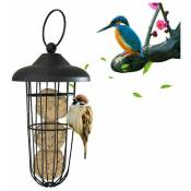 Shining House - Mangeoire à oiseaux, mangeoire à oiseaux en métal à l'épreuve des écureuils mangeoire à oiseaux fer à suspendre automatique