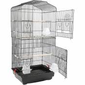 46 * 36 * 92cm Cage à oiseaux perchée en fil portable) noir