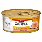 6X Coeur Chat Gourmet Fusion d'or 85G De Saumon Alimentaire