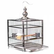 Cages à Oiseaux Toit carré en Acier Inoxydable Perroquet
