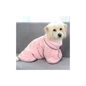 M/50CM, Rose) Manteau de séchage pour chien, peignoir pour chiens de petite et moyenne taille, robe