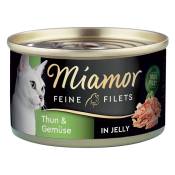 1x100g Filets Fins thon blanc, légumes en gelée Miamor