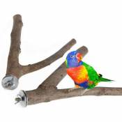 2 perchoirs y en bois naturel pour oiseaux, jouets