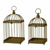 Esschert Design - Lot de 2 Cages à Oiseaux en métal vieilli