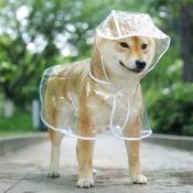 Fortuneville - Manteau imperméable pour chien et chat avec capuche réglable en pvc transparent imperméable ultraléger pour petits chiens s