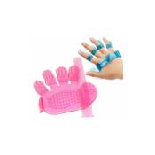 Gabrielle - Brosse de bain pour animaux de compagnie Palm Glove Brosse cinq doigts rose
