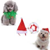 CCYKXA Vêtements pour chiens Fournitures de Noël pour animaux de compagnie Tour de cou Ceinture colorée Tour de cou Chapeau de Noël pour chien Tour